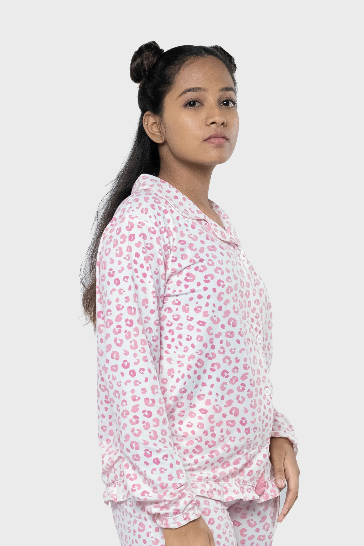 Snowlux :yummy Pj Set- Full Open Top-full Length Pants -frilled Hem