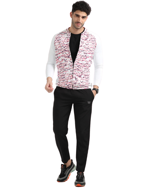 Mauve Abstract Men Cycling Tee