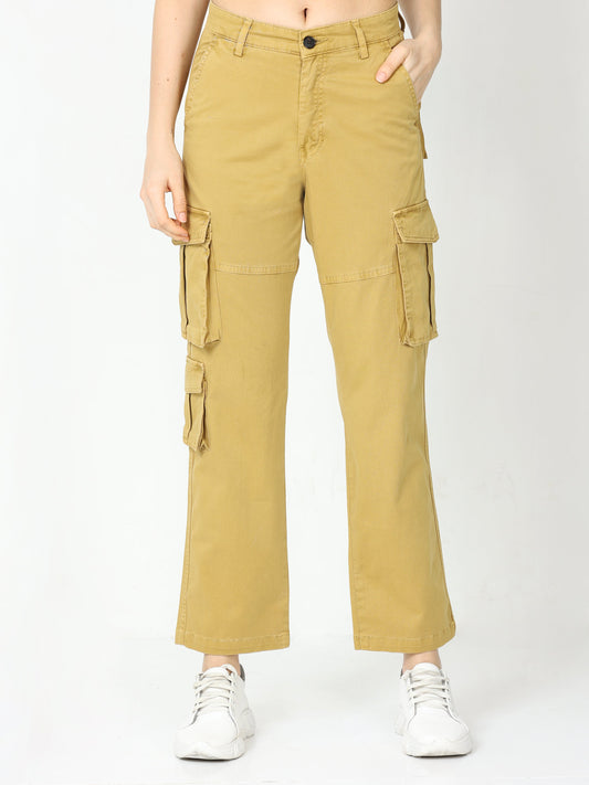 Vintage Khaki Cargo Pants for Women