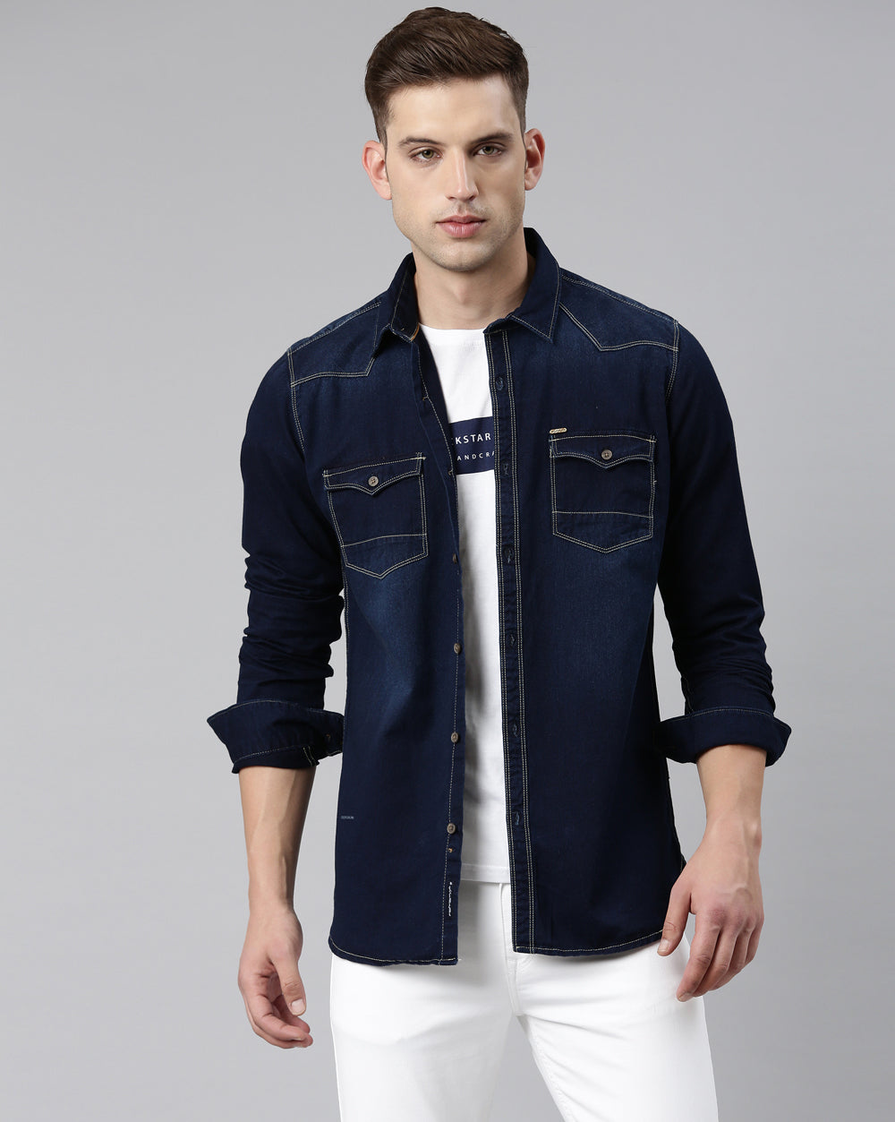 Men's Twill Indigo Denim Shirt