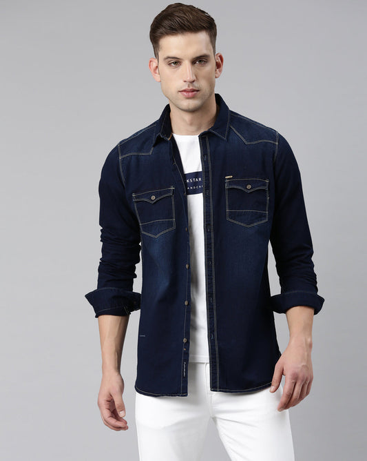 Men's Twill Indigo Denim Shirt