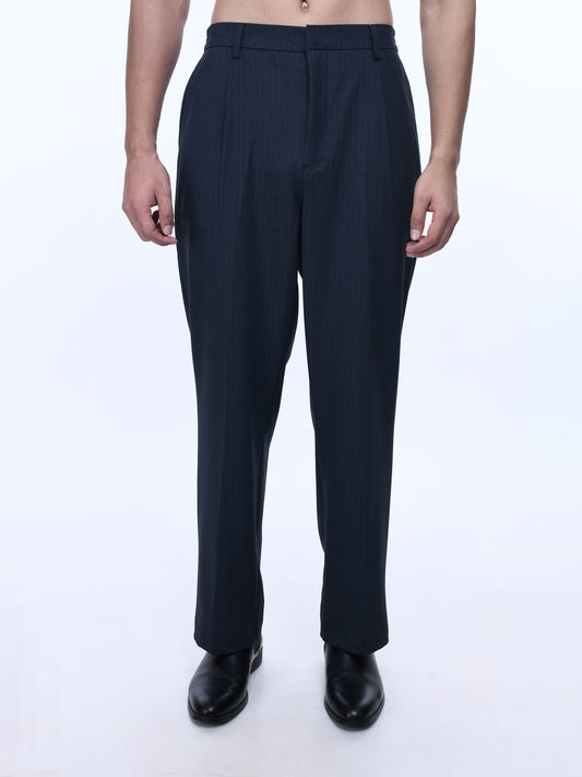 Soft Miracle Navy Striped Relaxed Pants