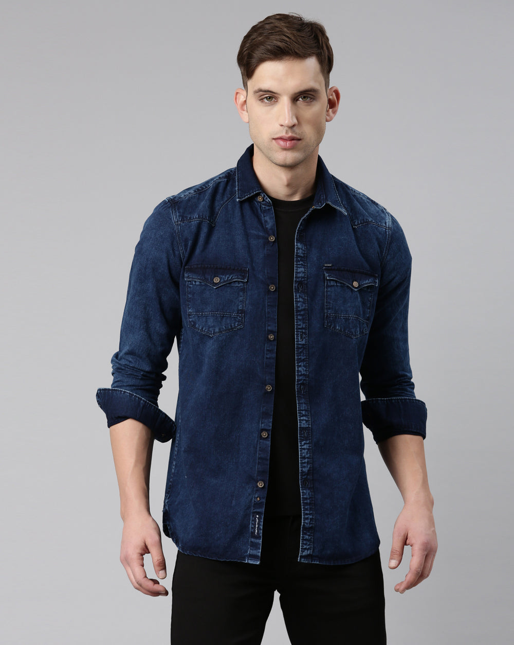 Indigo Double Pocket Denim Shirt
