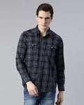 Swing Indigo Blue Checkered Shirt