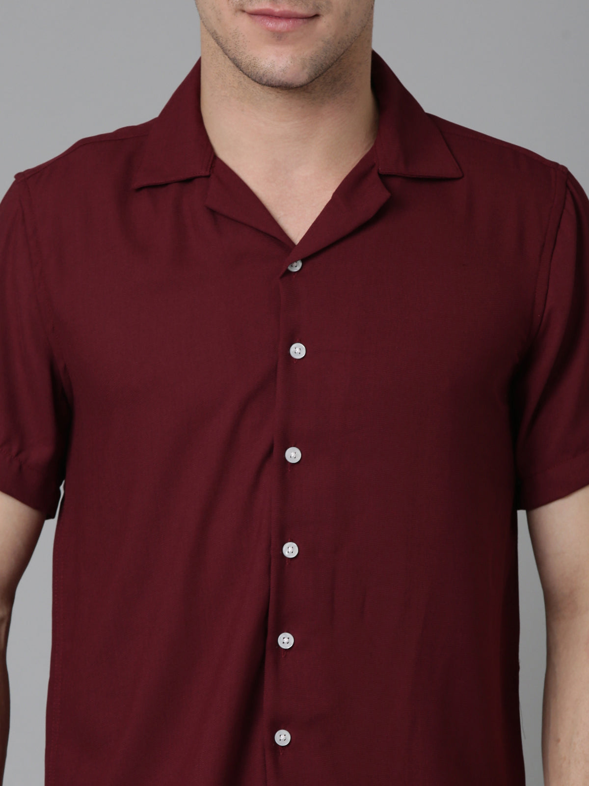 Men Hippie Oversized Shirt - Wine Red