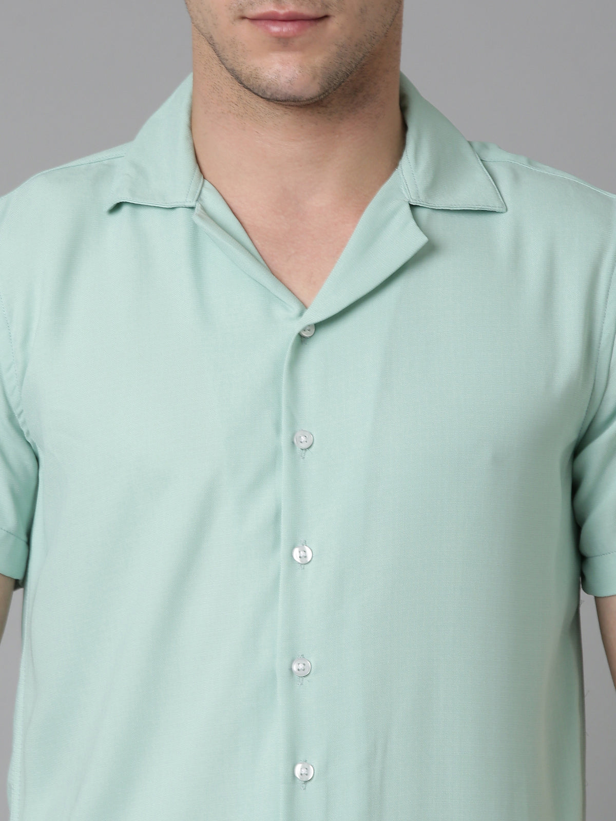 Men Hippie Oversized Shirt-Mint
