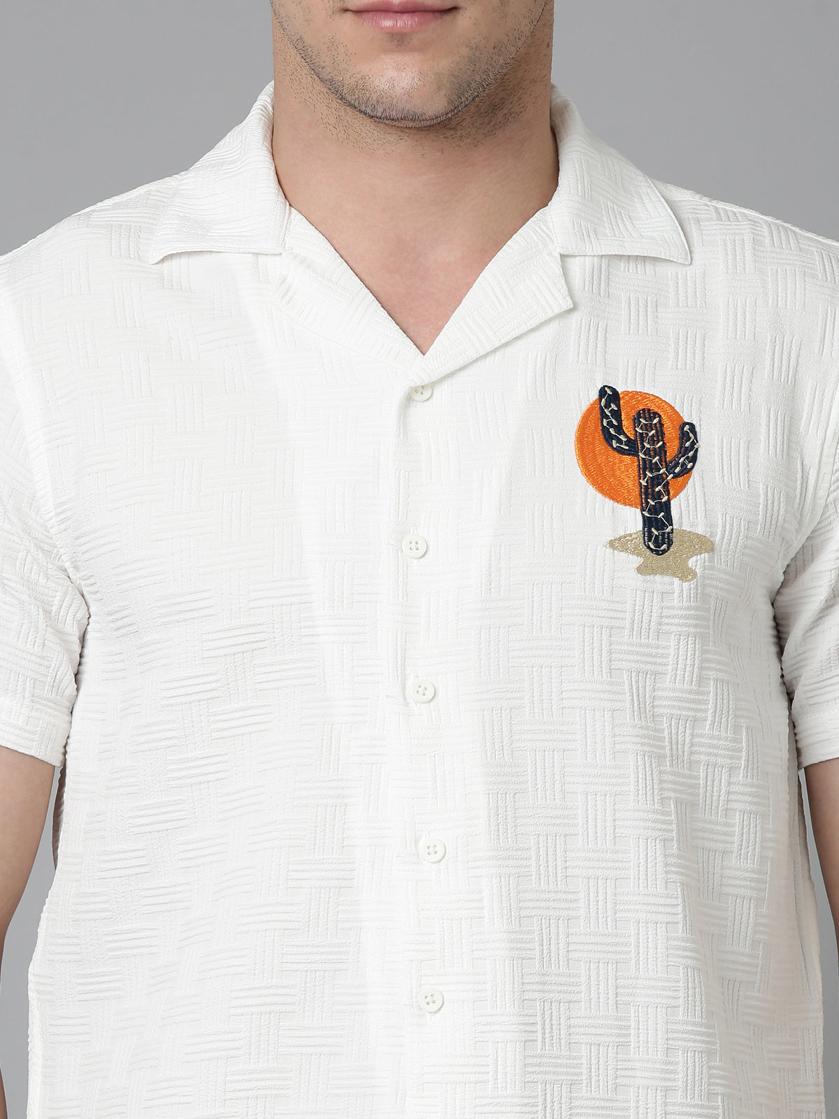 Men Cactus shirt - White