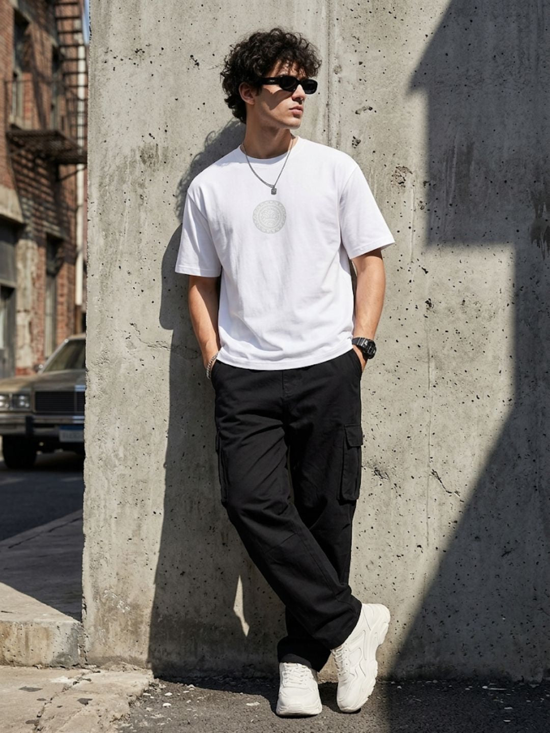 White Oversized Bio Wash Terry