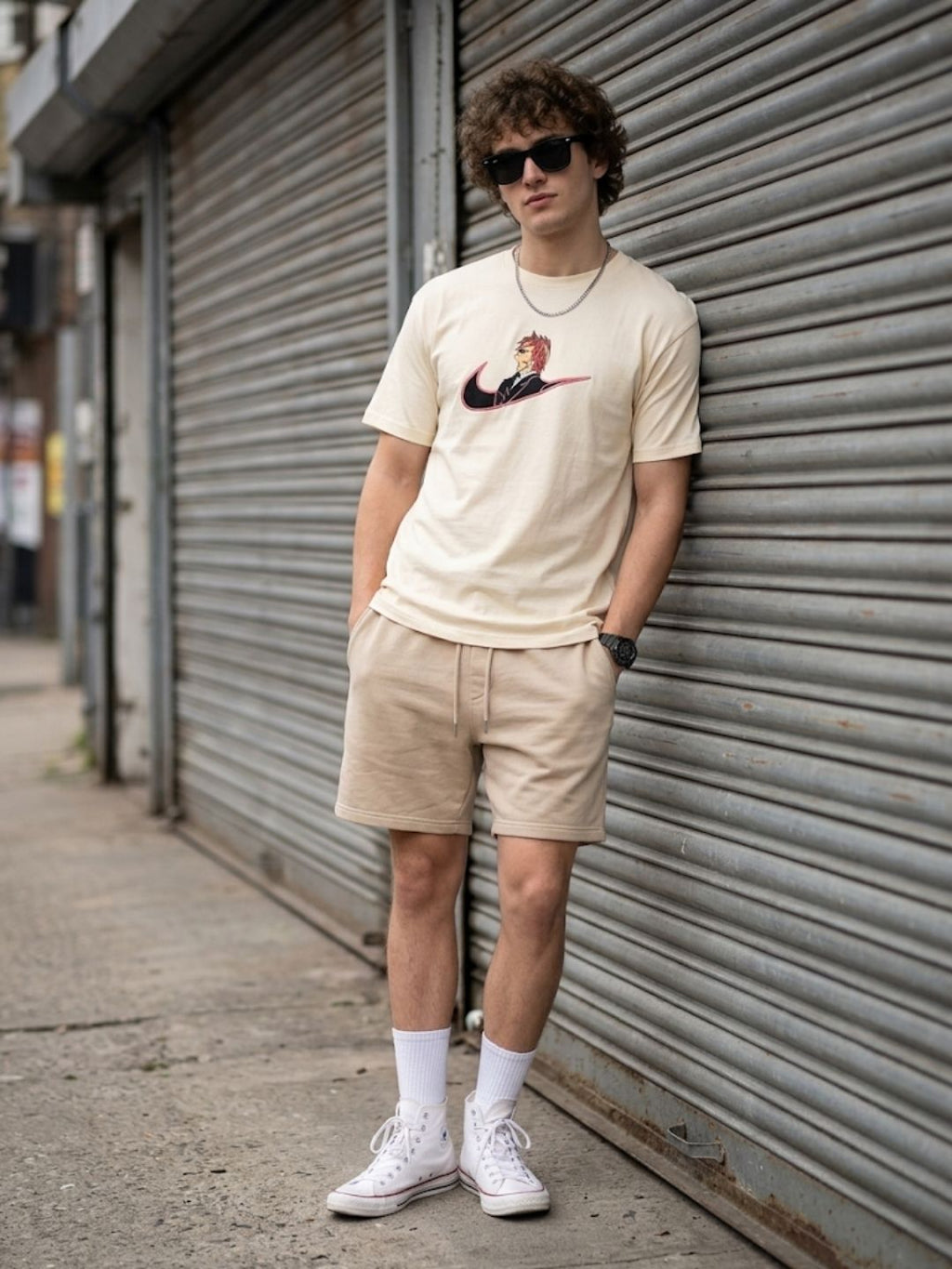 Cream Round Neck T-Shirt - 100% Cotton Bio Wash