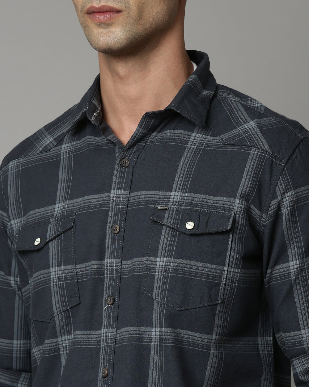 Swing Grey Checkered Shirt