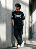 Black Oversized Bio Wash Terry
