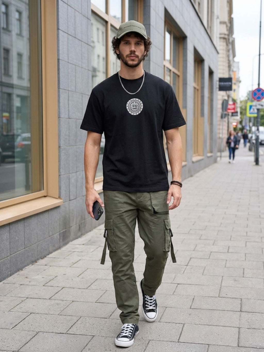 Black Oversized Bio Wash Terry