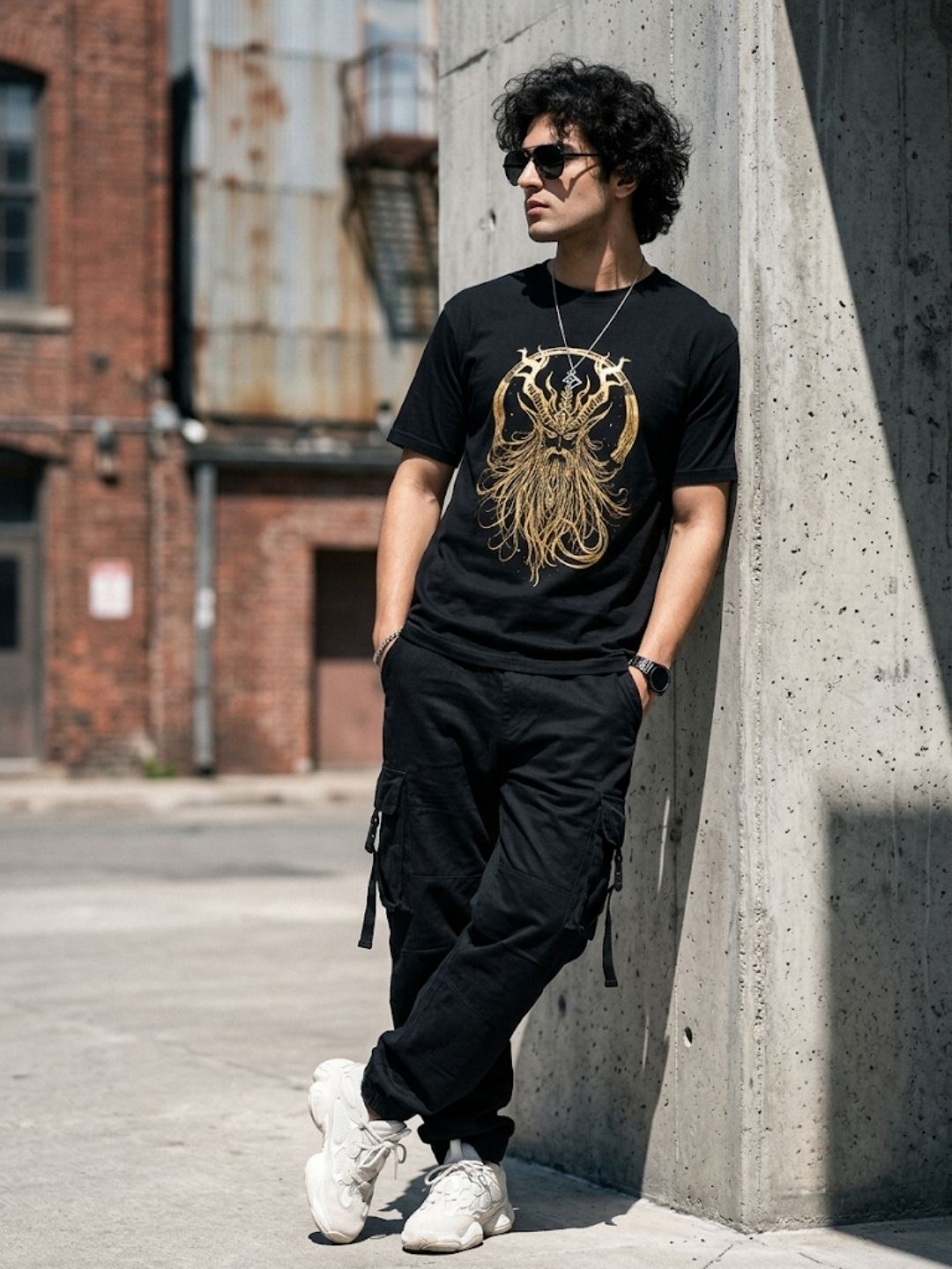Black Round Neck Bio Wash Single Jersey