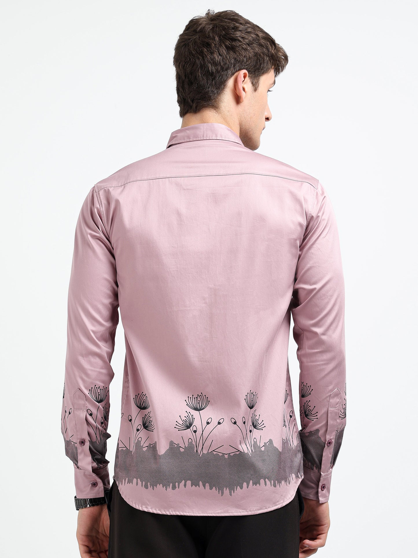 Artful Print Cotton Satin Shirt