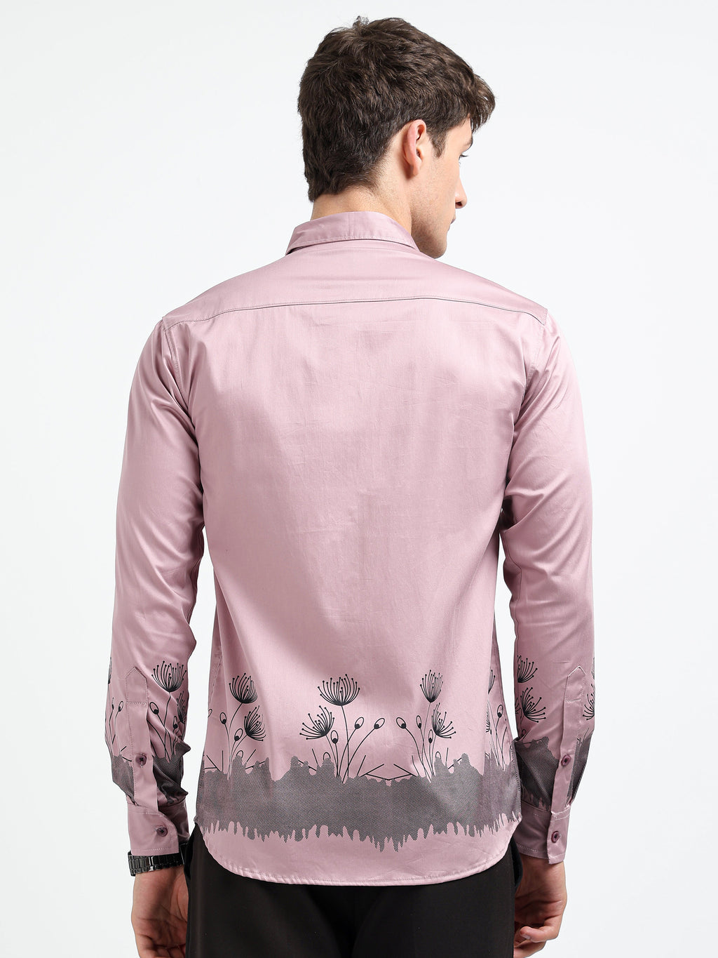 Artful Print Cotton Satin Shirt