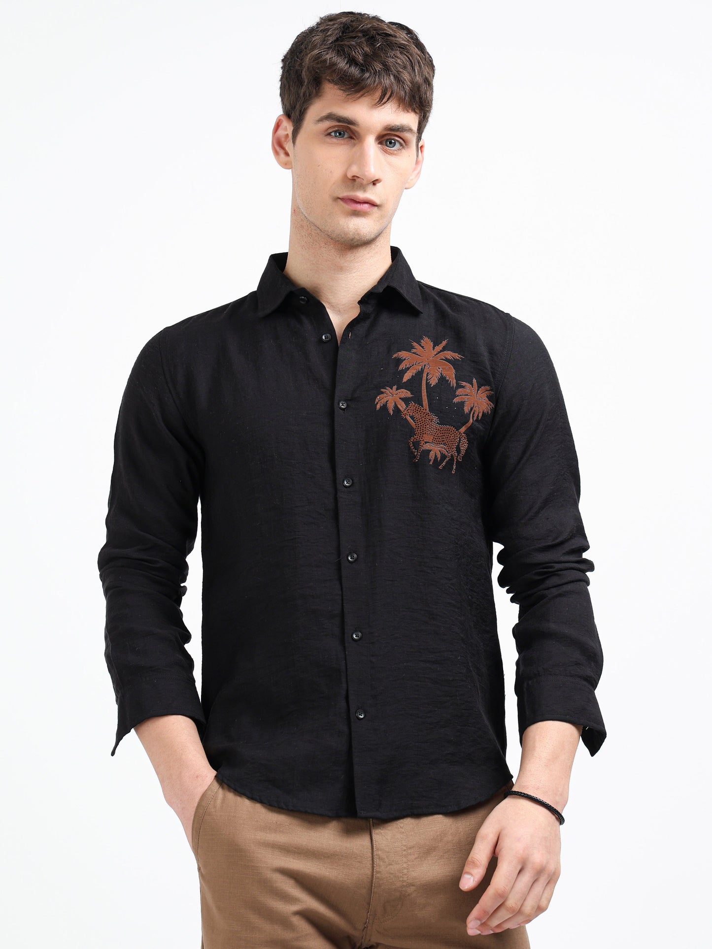 Artful Print Viscose-Lyocell Shirt