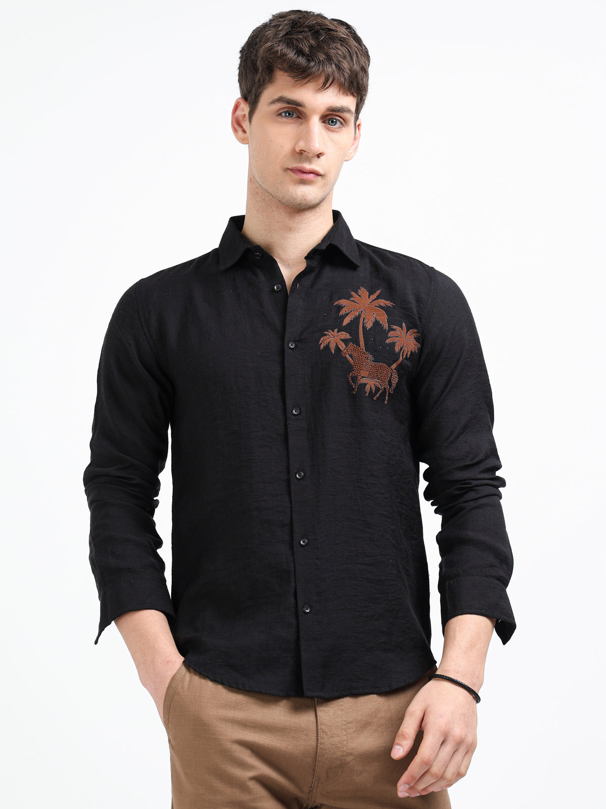 Artful Print Viscose-Lyocell Shirt