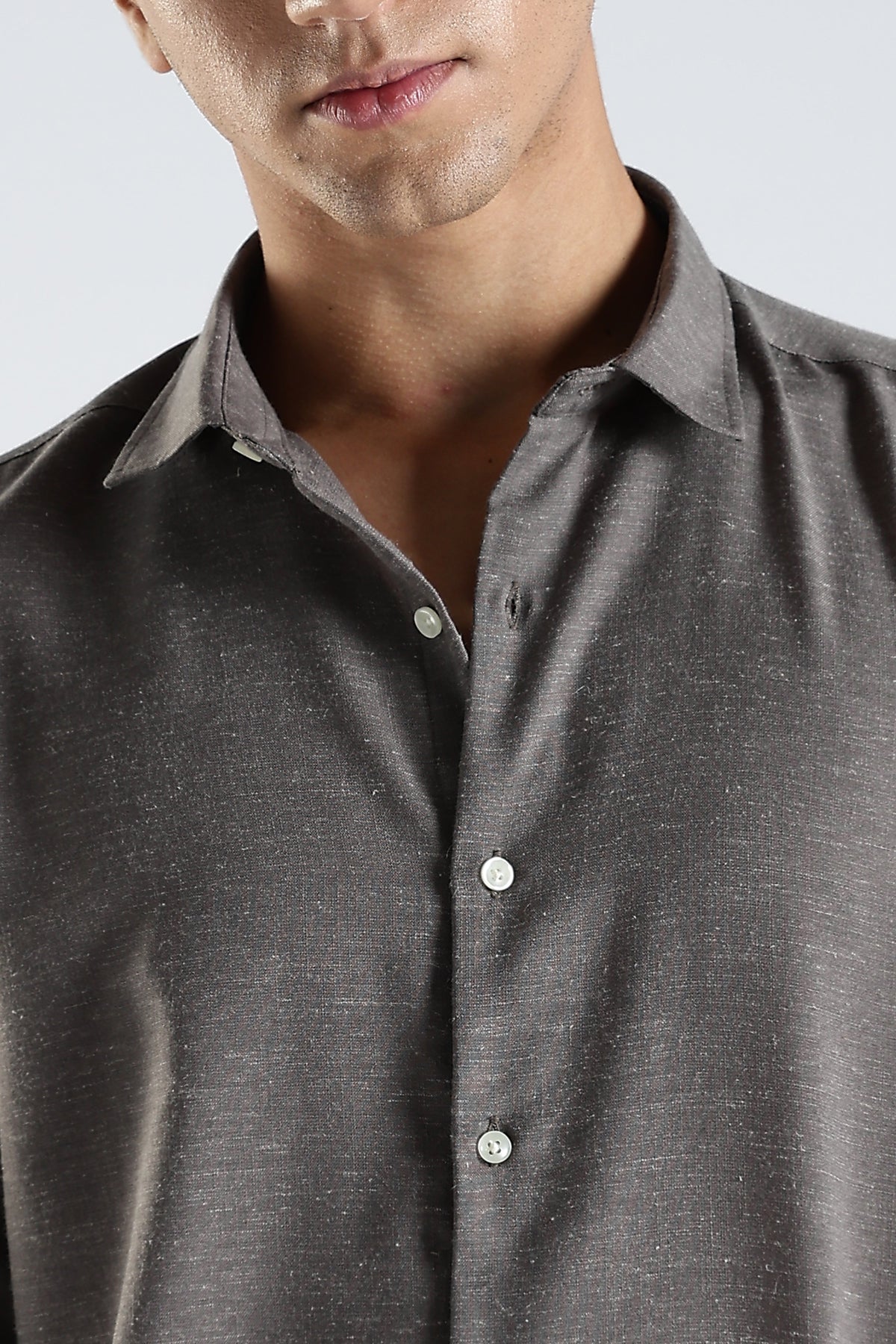 Men Dapper Linen Shirts-Dk Grey