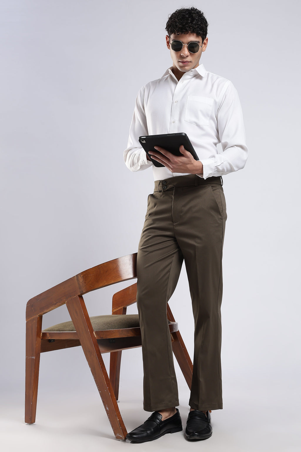 Men Boot Cut Suede-Brown