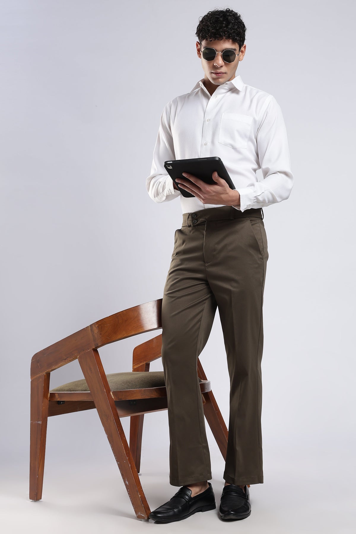 Men Boot Cut Suede-Brown