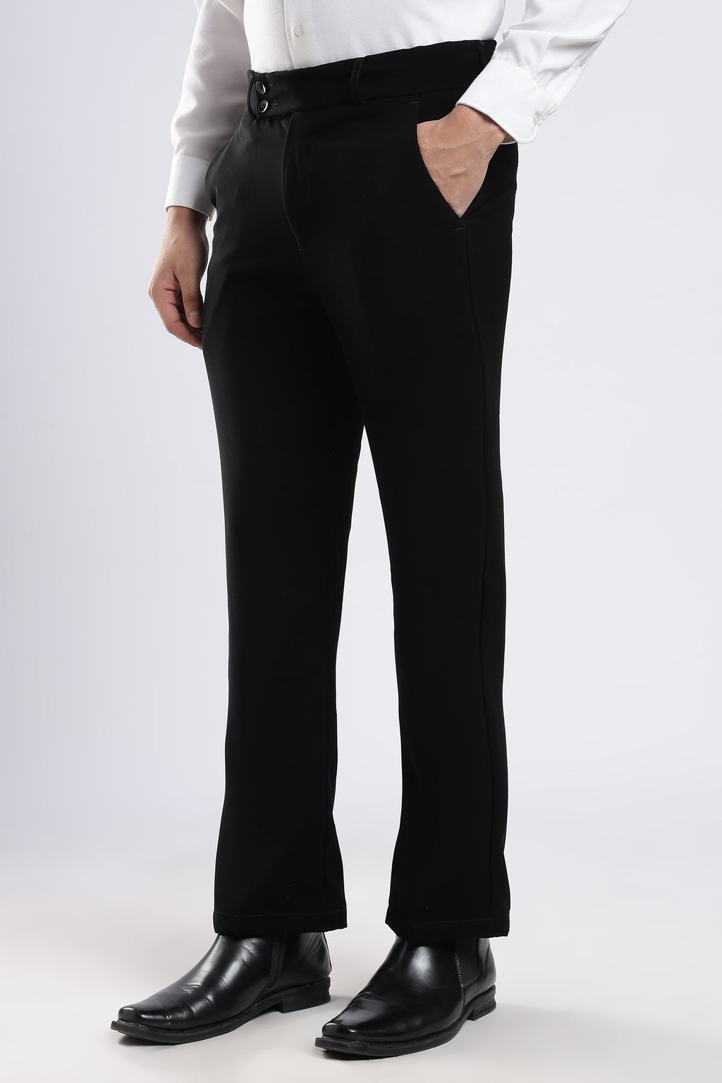 Men Japanese Boot Cut Pant-Black