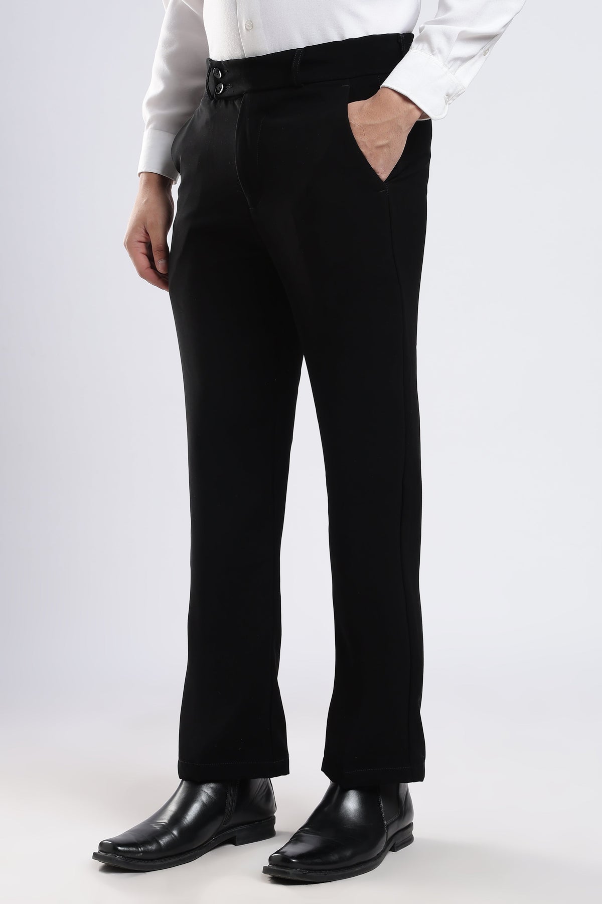Men Japanese Boot Cut Pant-Black