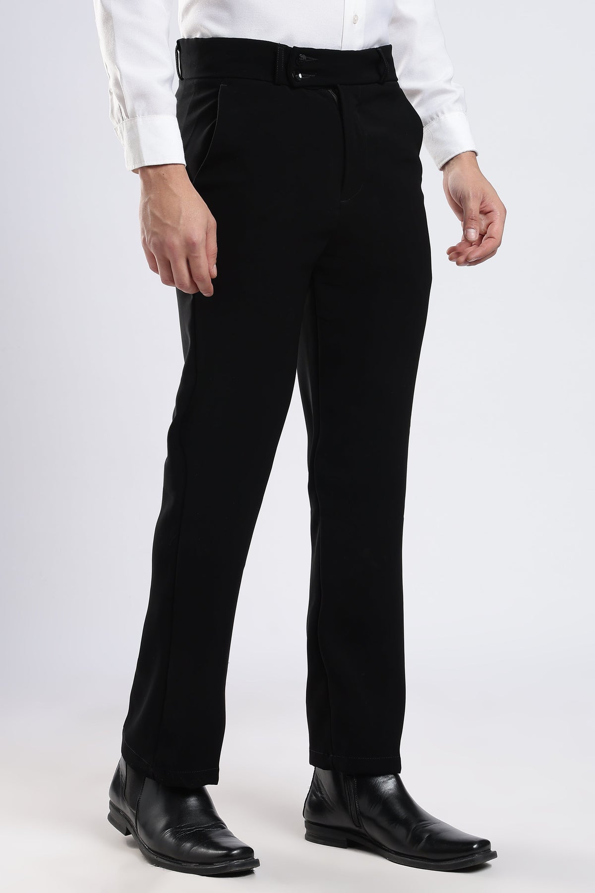 Men Japanese Boot Cut Pant-Black