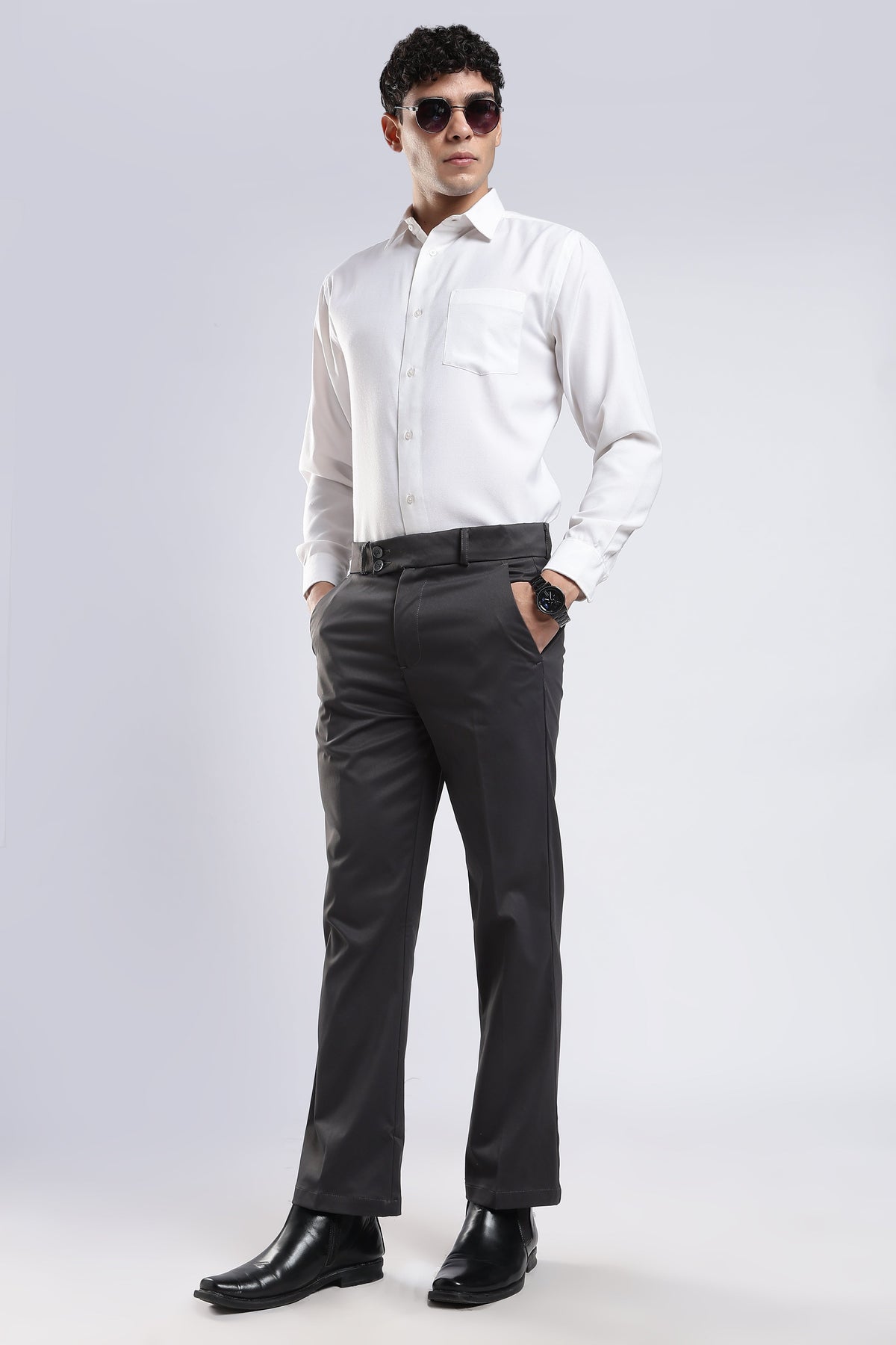 Men Boot Cut Suede-Navy