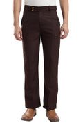 Men Boot Cut Linen Slub-Brown