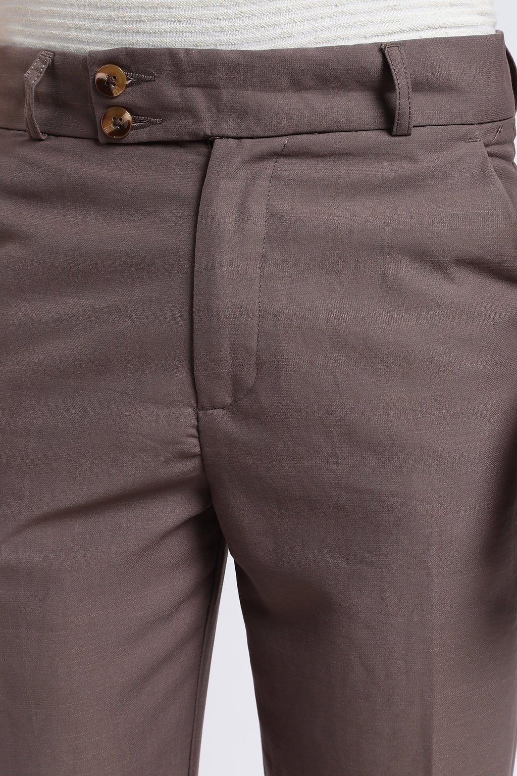 Men Boot Cut Linen Slub-Lt Brown