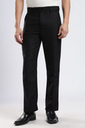 Men Boot Cut Linen Slub-Black