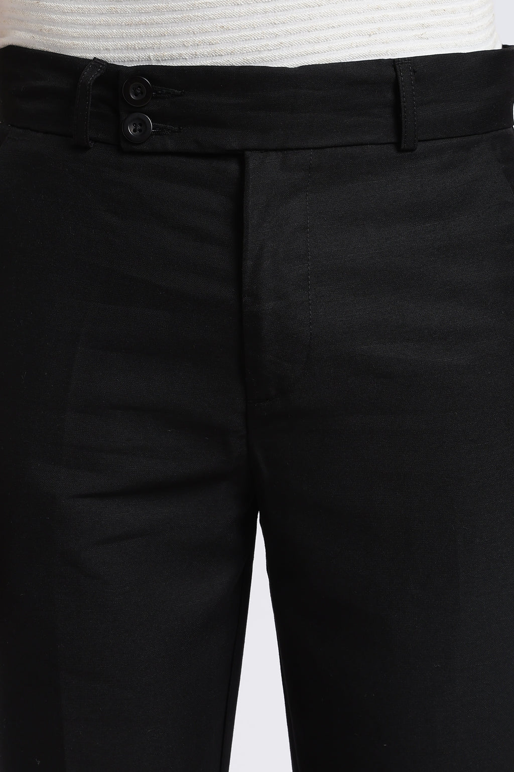 Men Boot Cut Linen Slub-Black