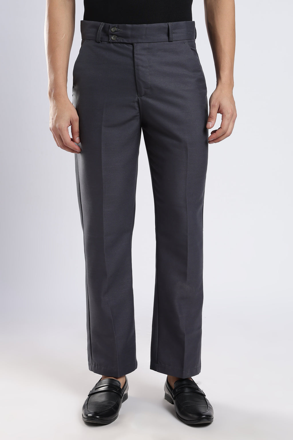 Men Boot Cut Linen Slub-Dk Grey