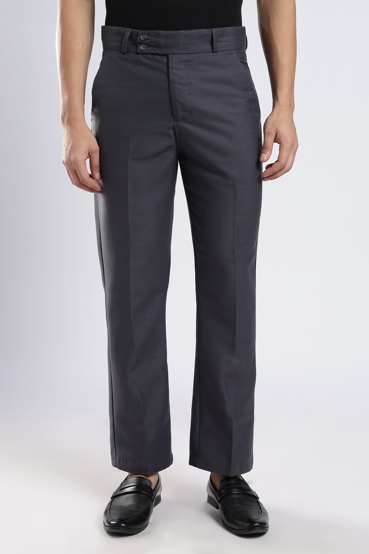 Men Boot Cut Linen Slub-Dk Grey