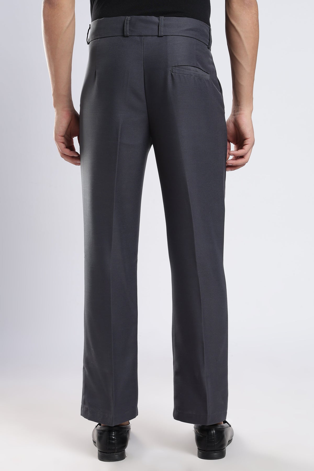 Men Boot Cut Linen Slub-Dk Grey