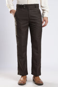 Men Boot Cut Linen Slub-Olive