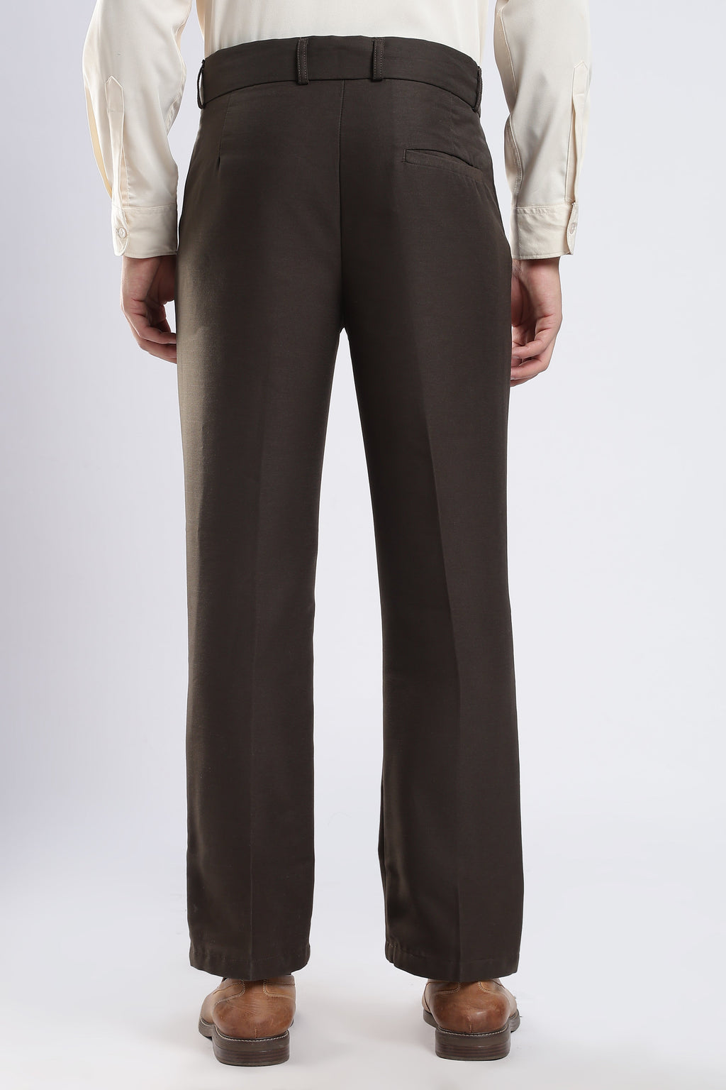 Men Boot Cut Linen Slub-Olive