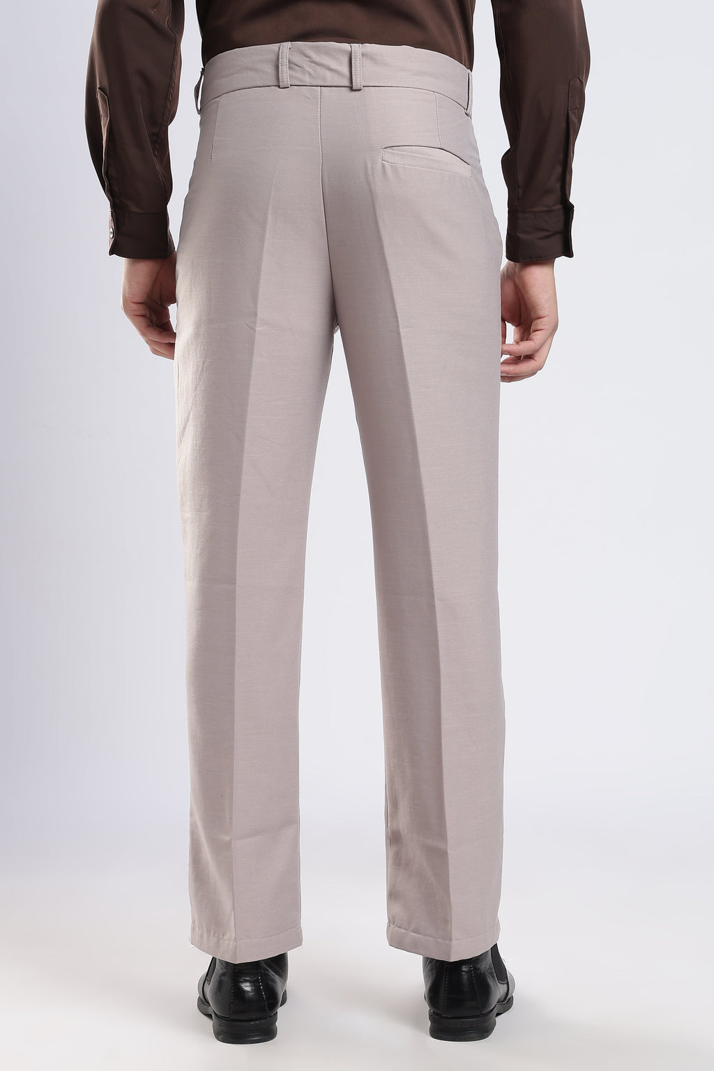 Men Boot Cut Linen Slub-Fawn