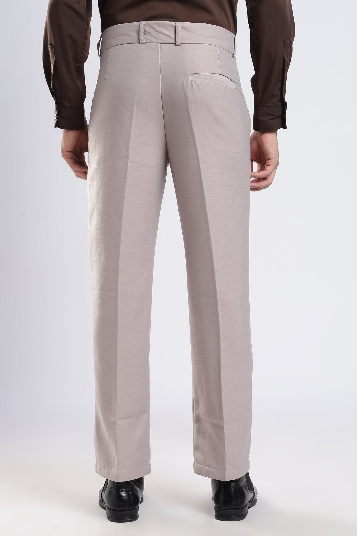 Men Boot Cut Linen Slub-Fawn