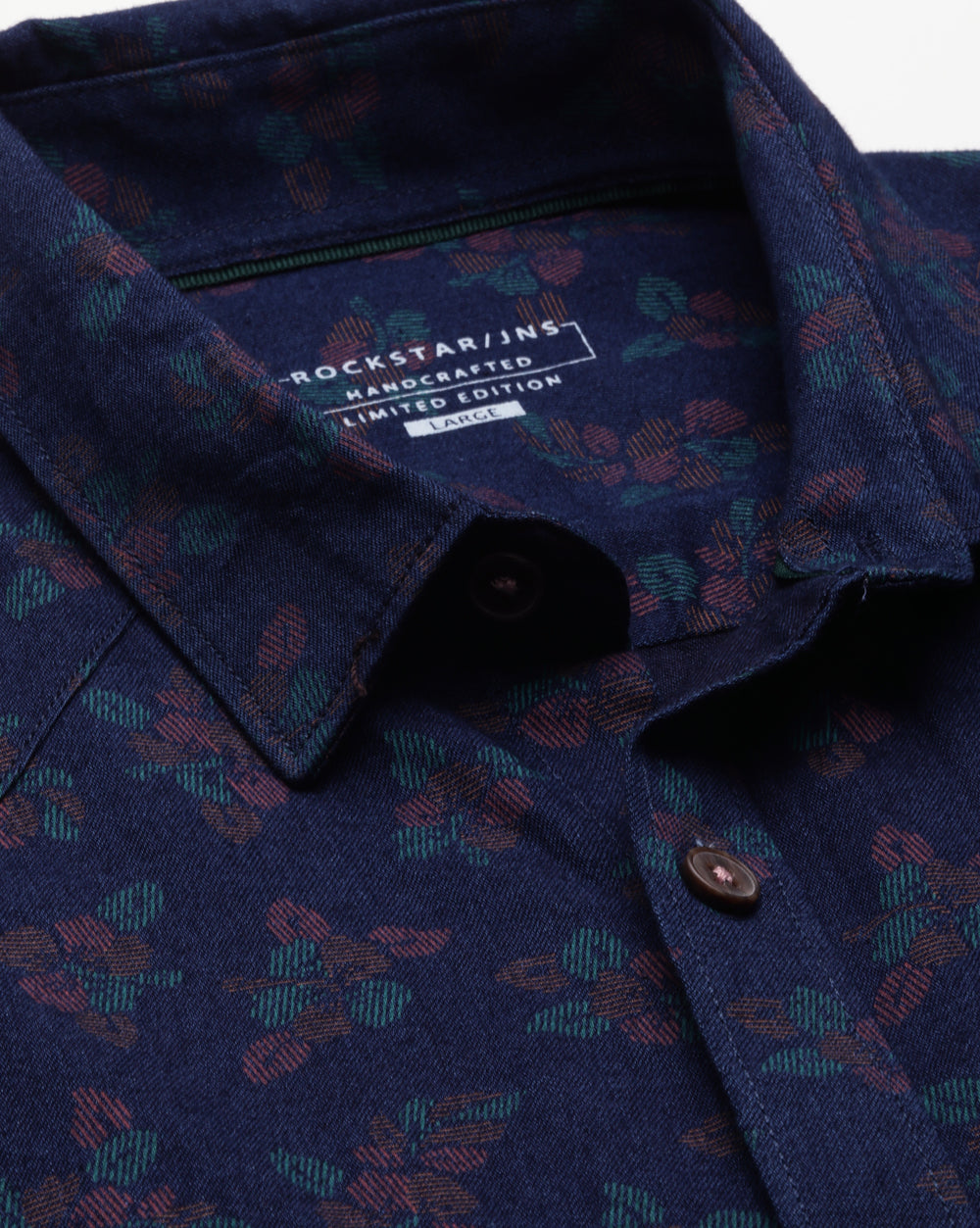 Men's Slim Fit Indigo Printed Shirt