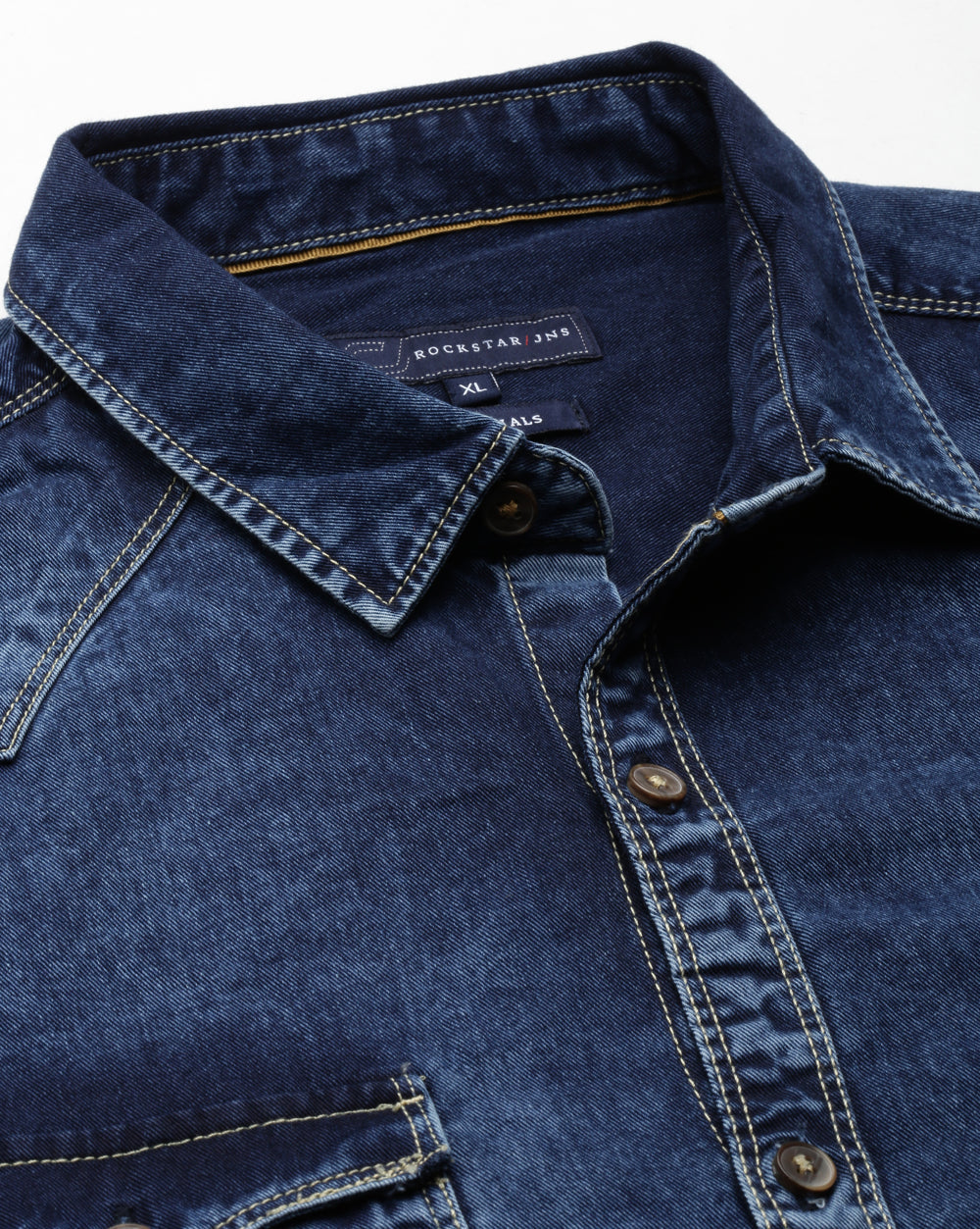 Mid-Blue Washed Denim Shirt