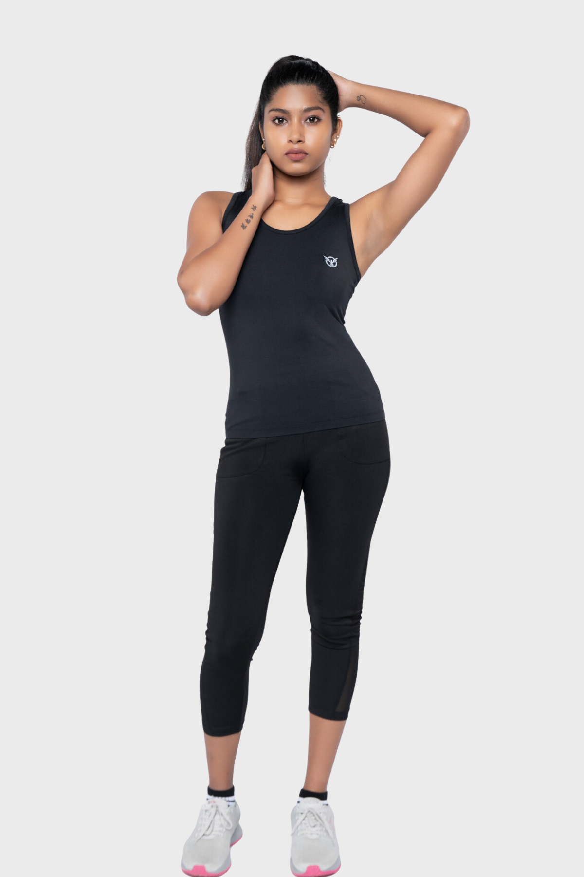 Verveflex:active Ankle Legging/tights-mesh Trim With Pockets