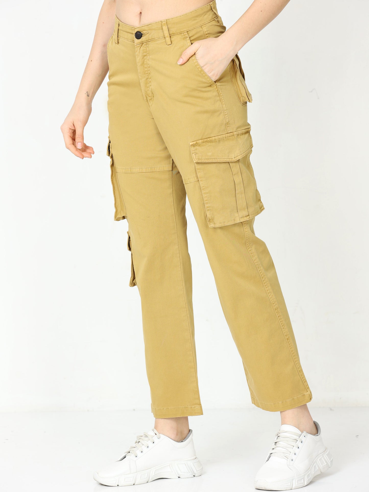 Women Vintage Khaki Cargo