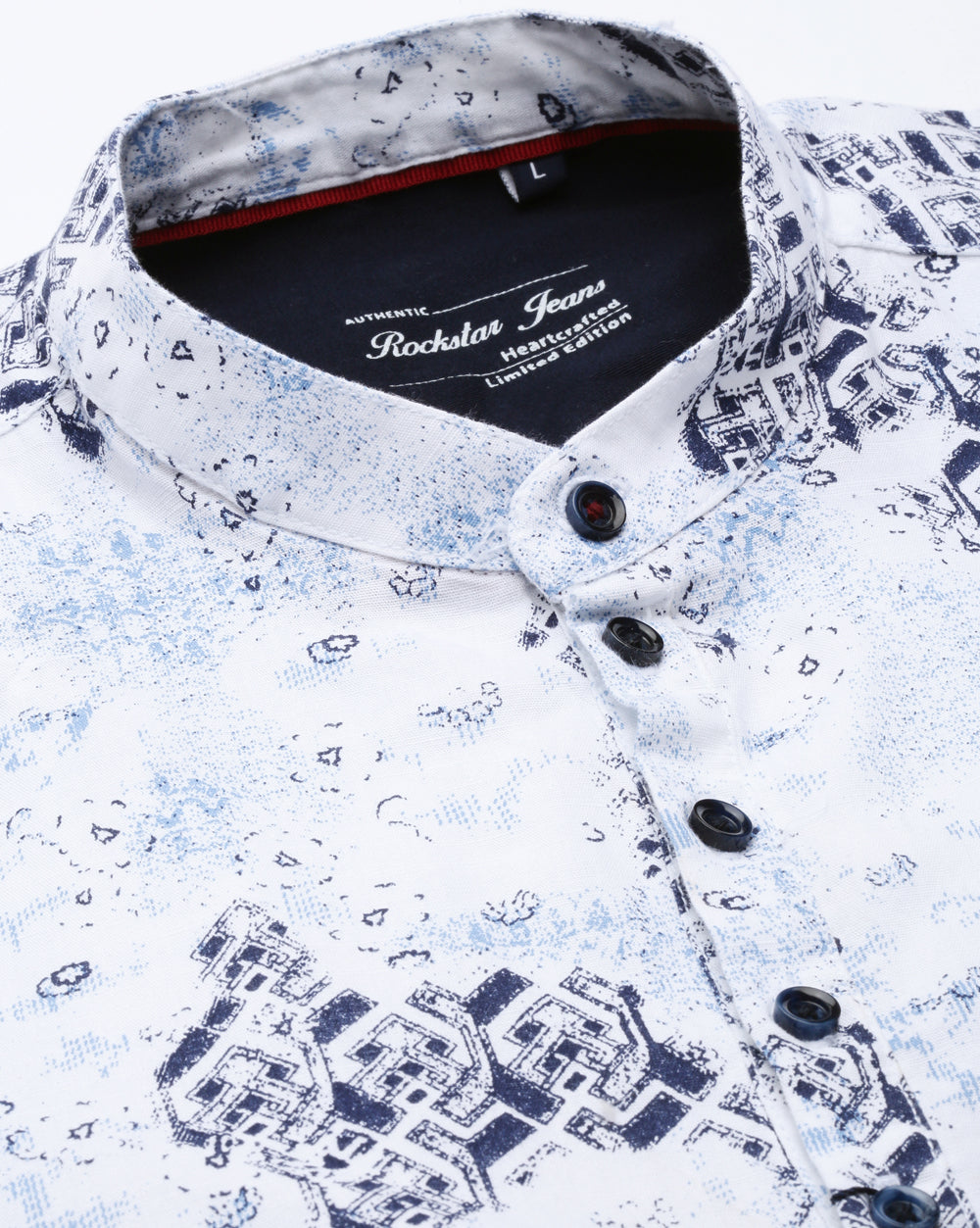 Abstract Print Kurta White