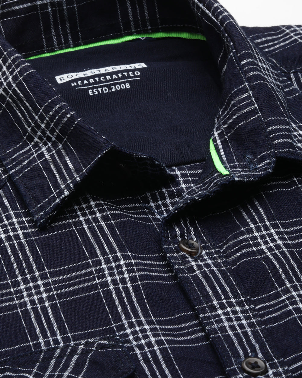 Swing Navy Blue Checkered Shirt