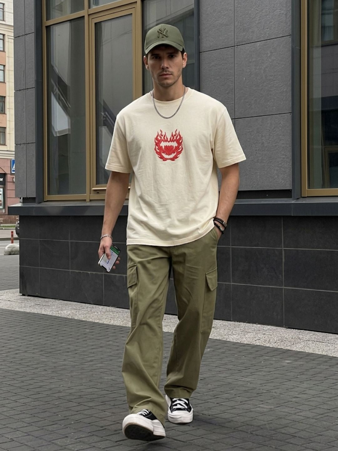 Cream Oversized Bio Wash Terry