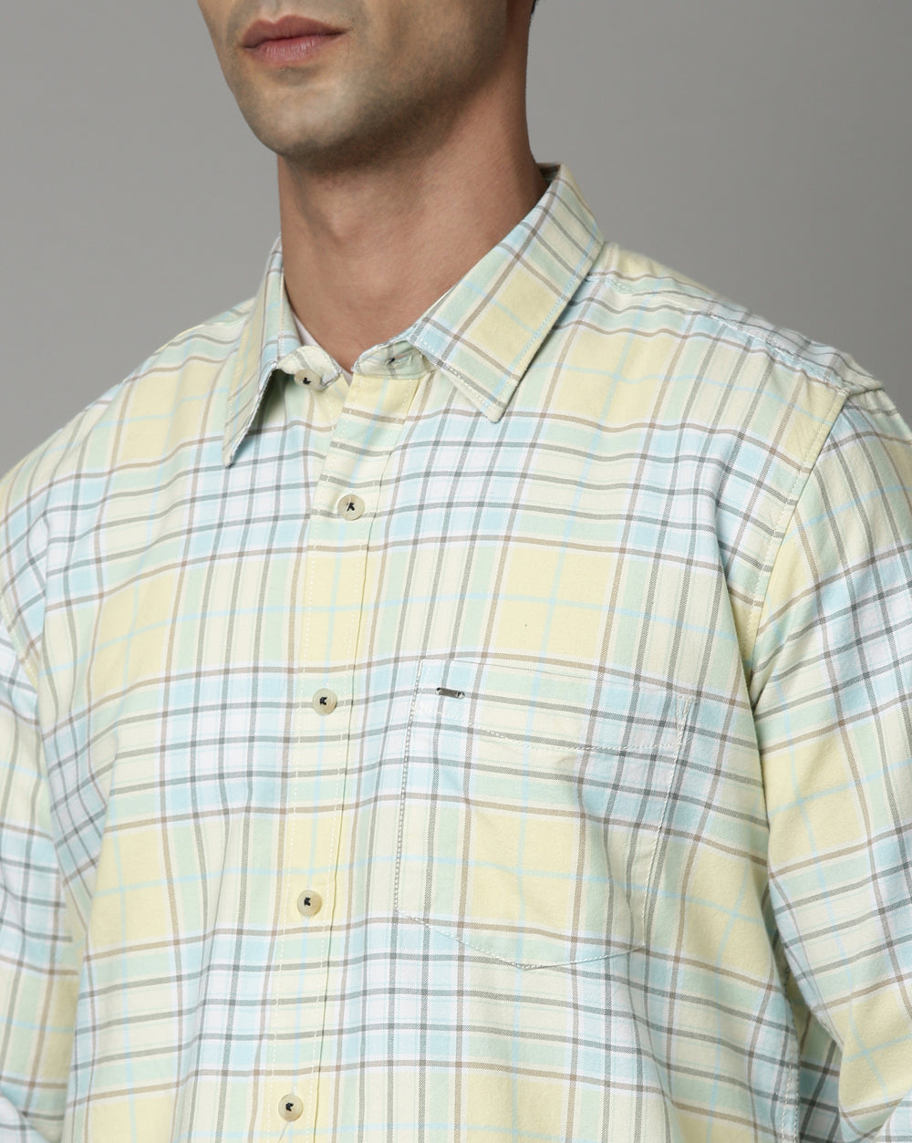 Sway Lemon Yellow Checkered Shirt
