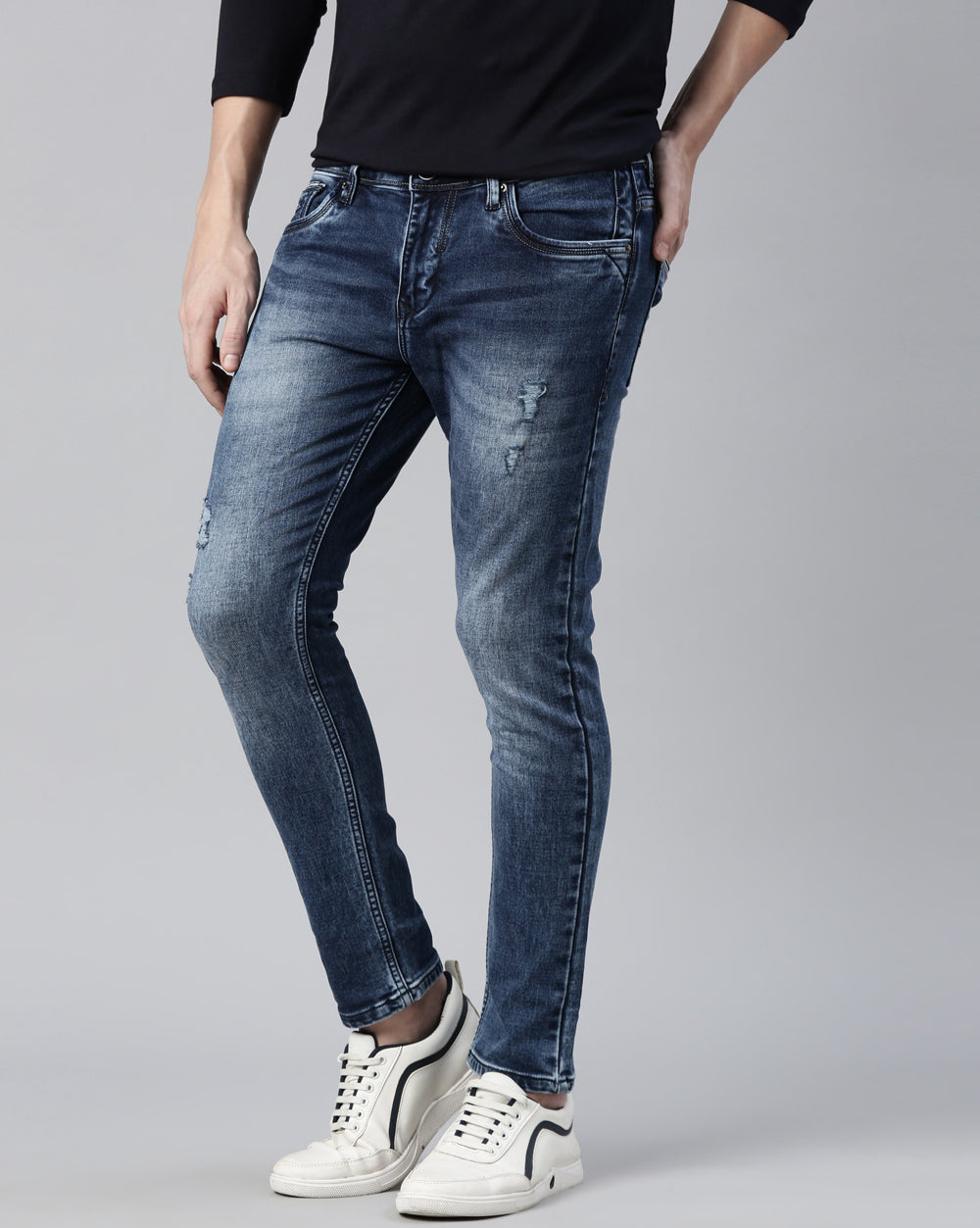 Distressed Blue Denim