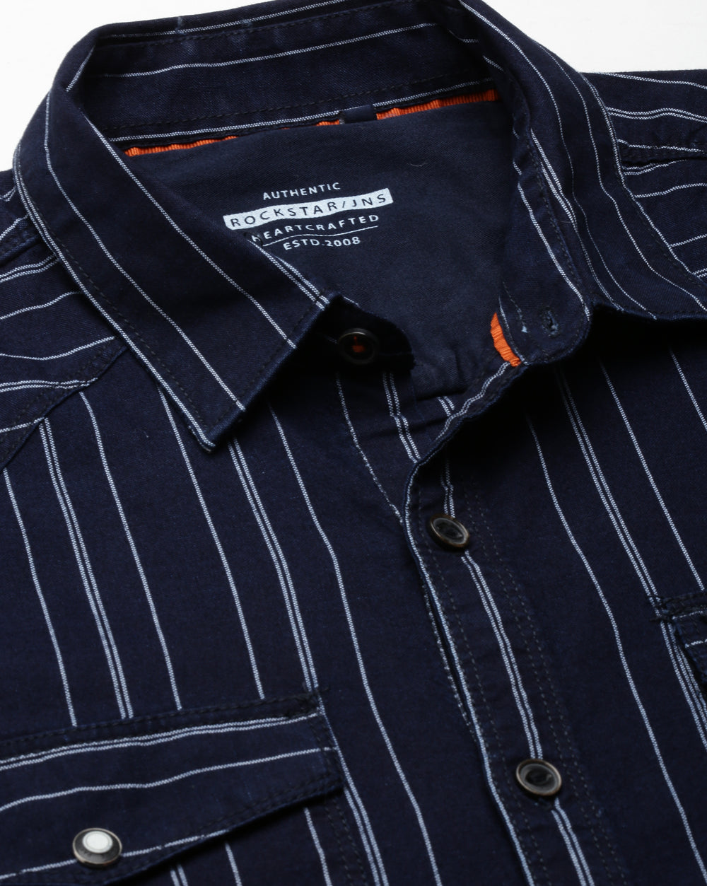 Indigo Striped Denim Shirt