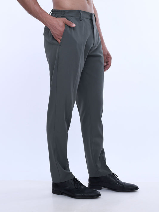 Soft Handle Tailored Dark Grey Trousers
